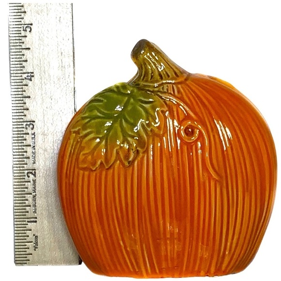 Pumpkin Napkin Holder Hand Painted Glazed Ceramic Seasonal Functional Art - Picture 8 of 16